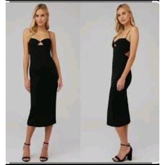 Bardot Dresses & Skirts - Bardot Vienna Bustier Midi Dress Black Classic Size 6/Medium Sexy Valentine's